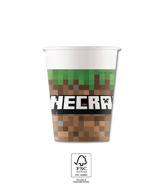Minecraft TNT Becher, 8er Pack, 200ml kinderparties-shop