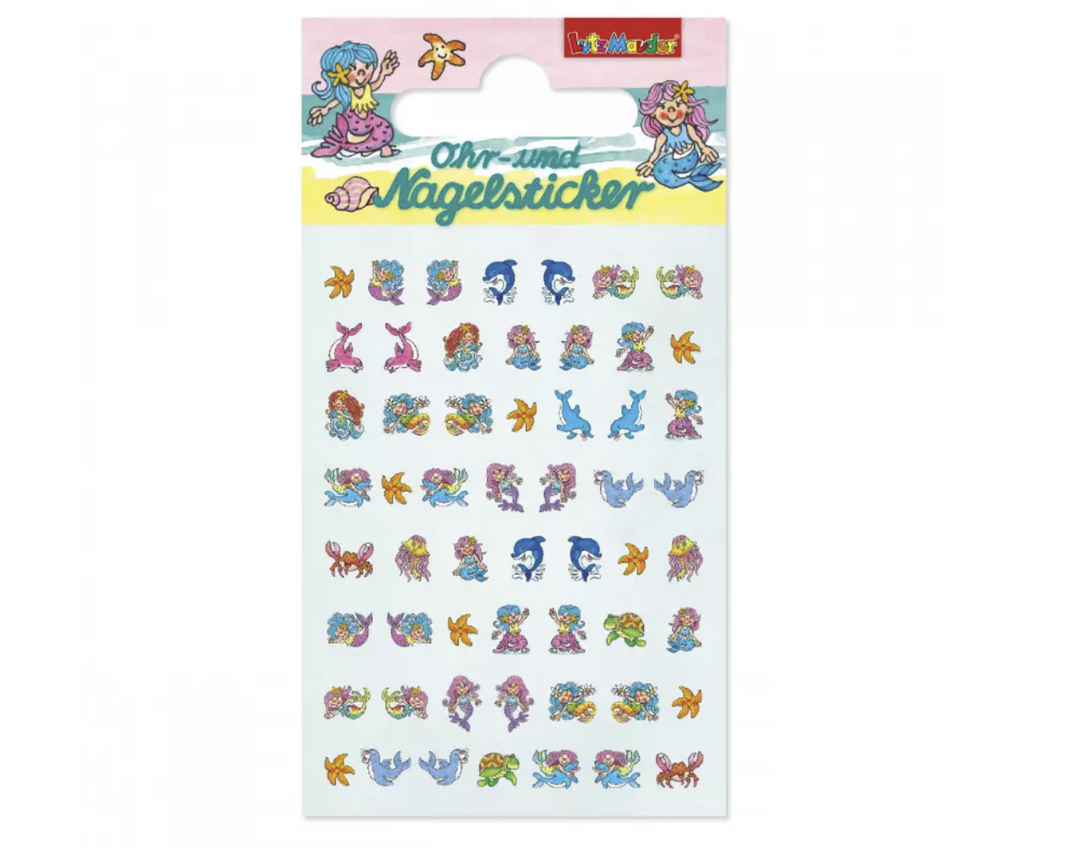 Ohr- und Nagelsticker Meerjungfrau, 1 Karte kinderparties-shop