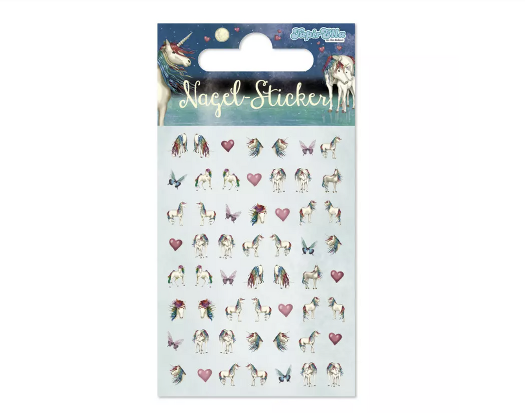 Ohr- und Nagelsticker Einhorn Lunabelle, TapirElla , 1 Karte kinderparties-shop