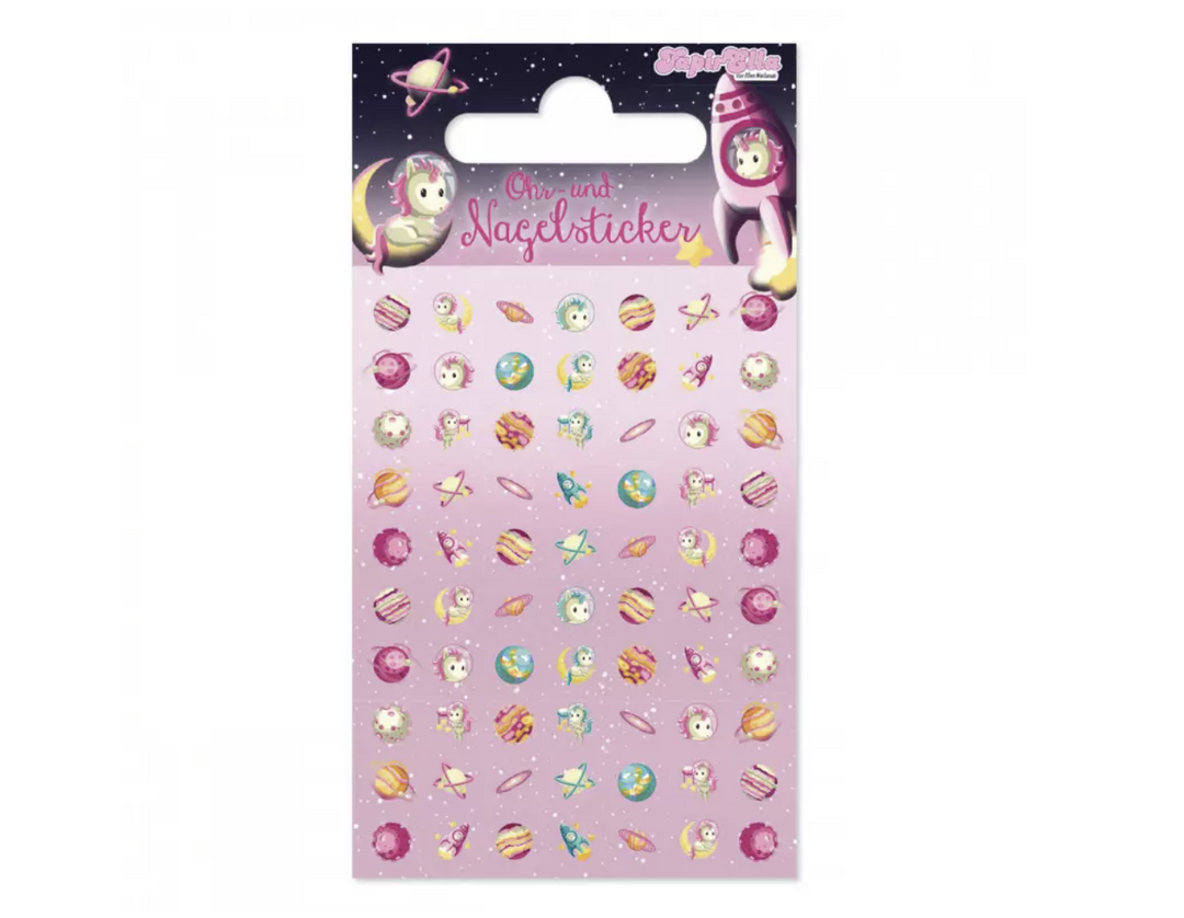 Ohr- und Nagelsticker Space Einhorn, TapirElla, 1 Karte kinderparties-shop