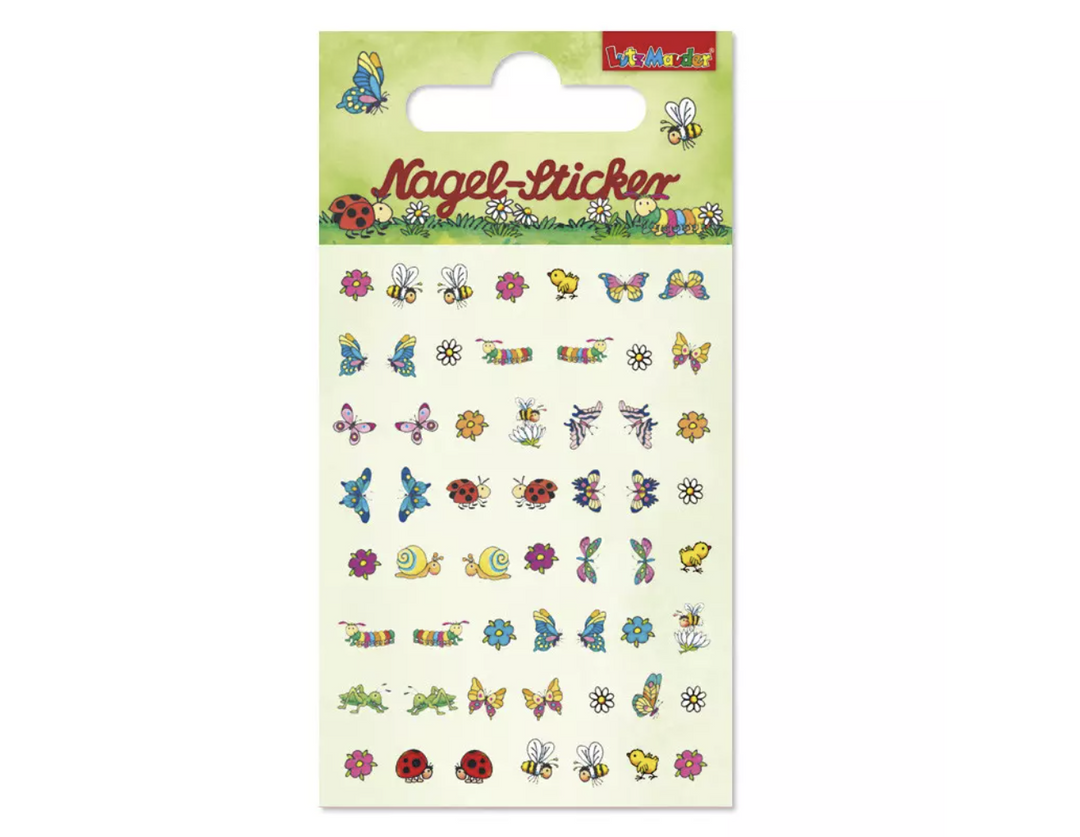 Ohr- und Nagelsticker Frühlingstiere, 1 Karte kinderparties-shop
