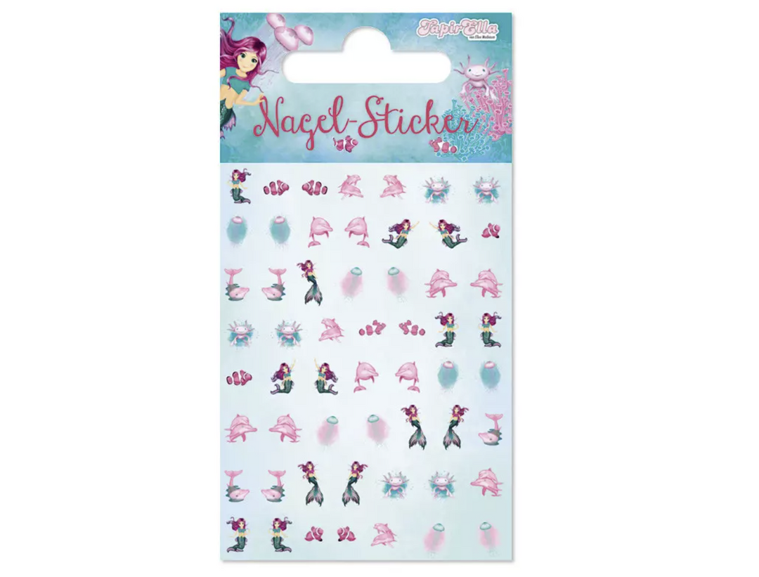 Ohr- und Nagelsticker Meerjungfrau Coralie, TapirElla, 1 Karte kinderparties-shop
