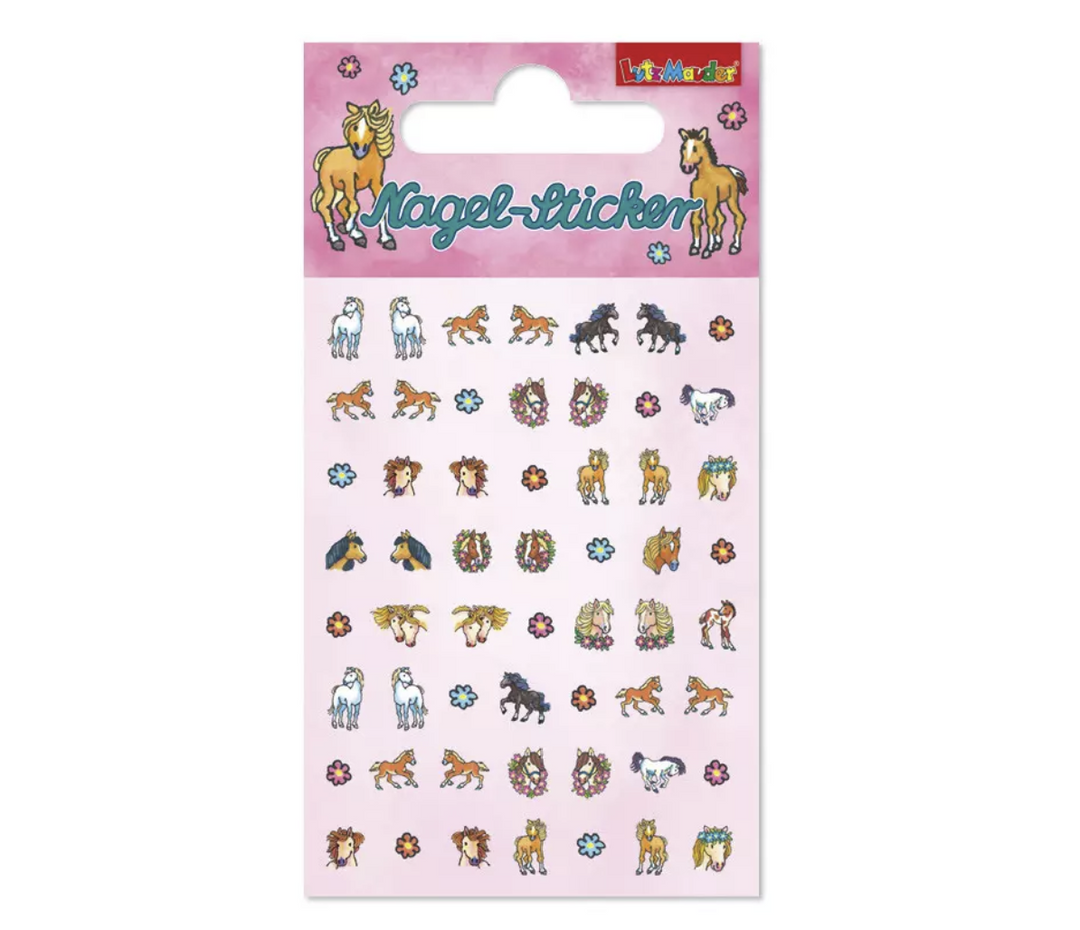 Ohr- und Nagelsticker Pferde, 1 Karte kinderparties-shop