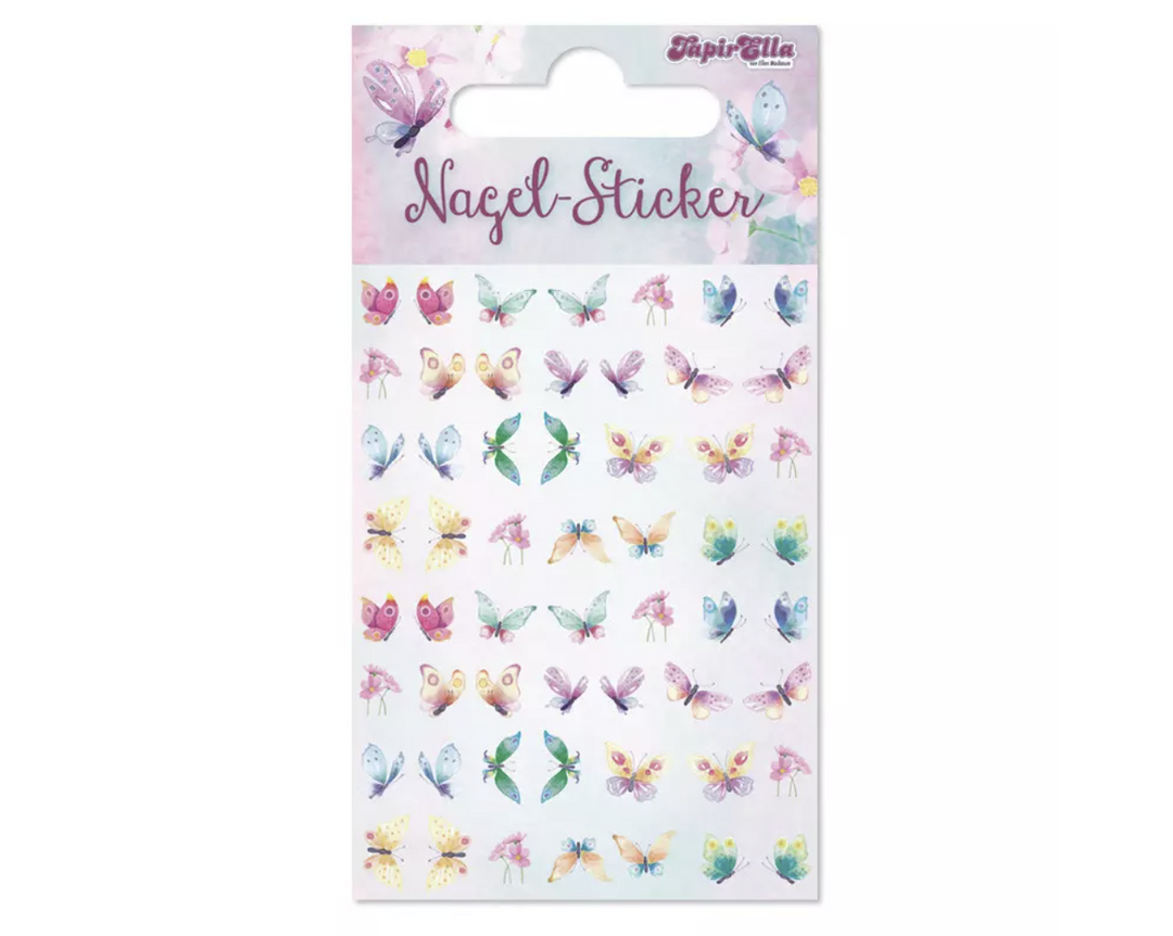 Ohr- und Nagelsticker Schmetterlinge, TapirElla, 1 Karte kinderparties-shop