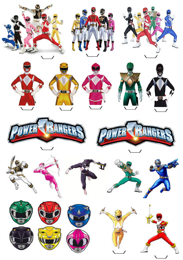 Muffin decoration, Power Rangers, 23 motifs, edible paper