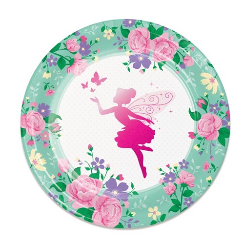 Party Teller Fee, Floral Fairy, 8er Pack, 23cm kinderparties-shop
