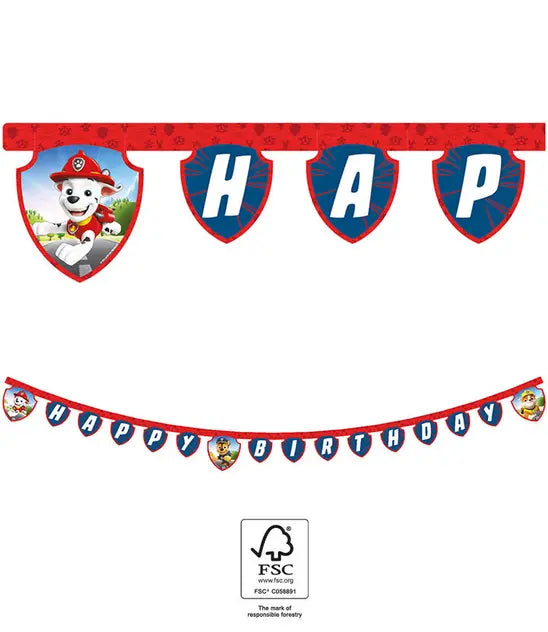 Buchstabenkette Happy Birthday, Paw Patrol Rescue Heroes, 2 m kinderparties-shop
