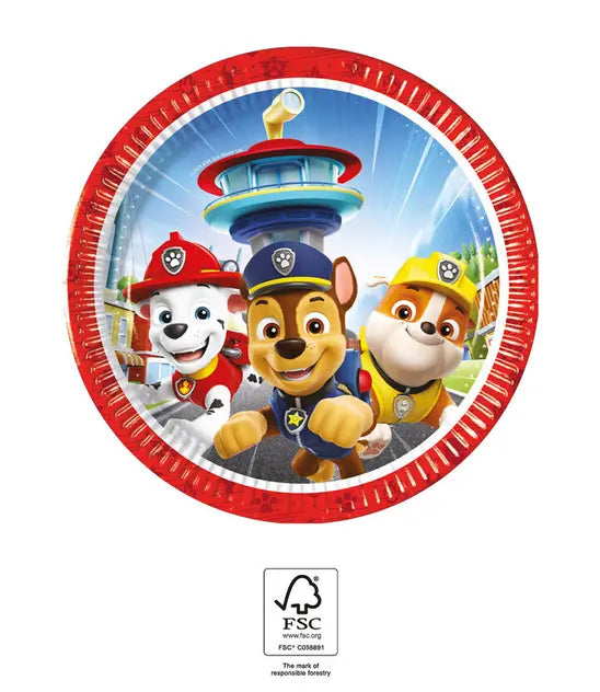 Kuchen Teller Paw Patrol Rescue Heroes, 8er Pack, 20 cm kinderparties-shop
