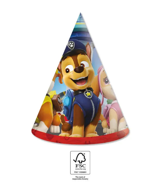 Party Hütchen, Paw Patrol Rescue Heroes, 6er Pack kinderparties-shop
