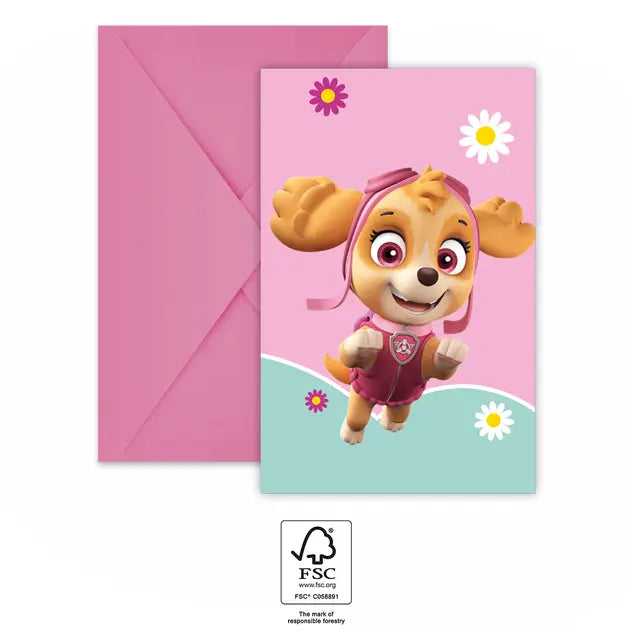 Einladung Paw Patrol, Skye & Everest, 6er Pack kinderparties-shop