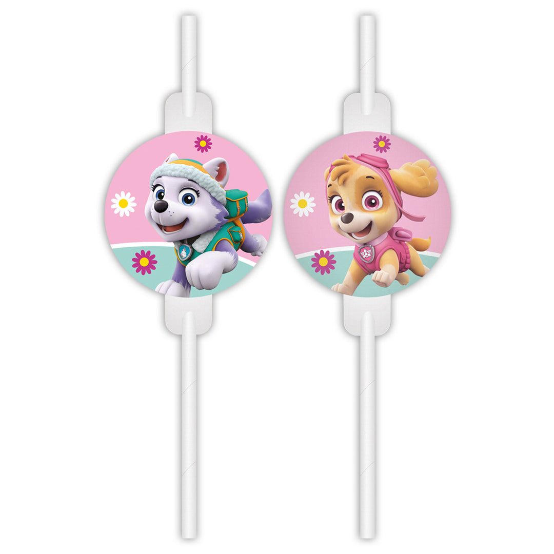 Paw Patrol Trinkhalme Skye & Everest, 4er Pack kinderparties-shop