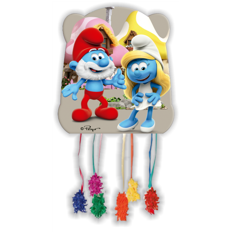 Schlümpfe-Pinata-Kindergeburtstag-Party-Deko