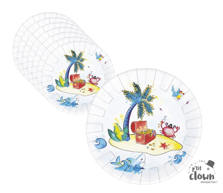 Party Teller Piraten, 8er Pack, 23 cm kinderparties-shop