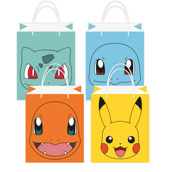 Mitgebsel Tüte Pokemon, verschiedene Farben, 8er Pack kinderparties-shop