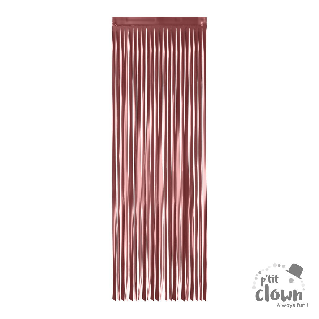 Fransen Vorhang, Tür Deko, rosé-gold metallic, 2.4 x 1 m kinderparties-shop