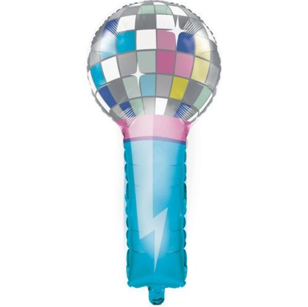 Folienballon Mikrofon Birthday Beats, 1 Stück, 83 x 39 cm