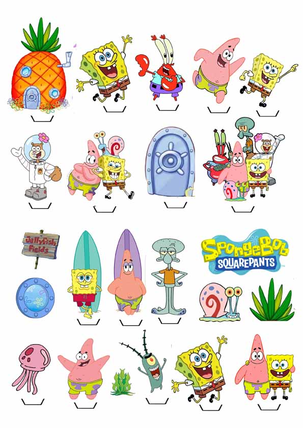 Muffin Deko, Sponge Bob, 22 Motive, Esspapier