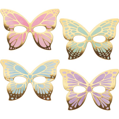 Papiermasken Schmetterling, 8er Pack kinderparties-shop