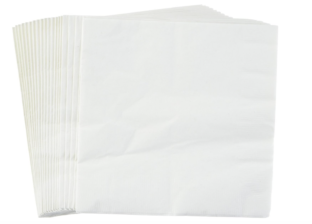 Servietten, unifarben weiss, 20er Pack, 33 x 33cm kinderparties-shop