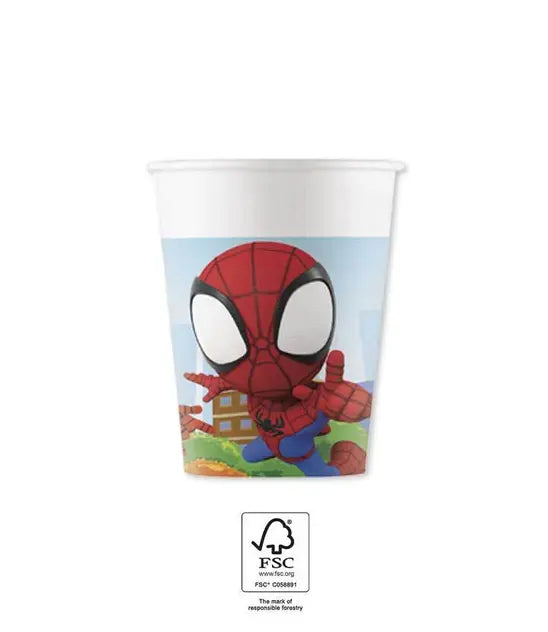 Party-Becher Spidey and His Amazing Friends, 8 Stück, 200ml kinderparties-shop