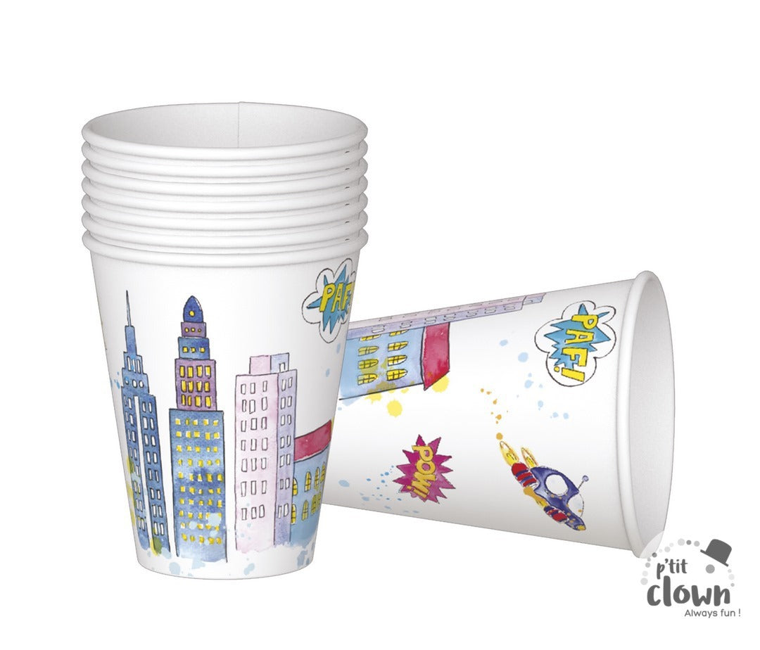 Party Becher Superhelden, 8er Pack kinderparties-shop