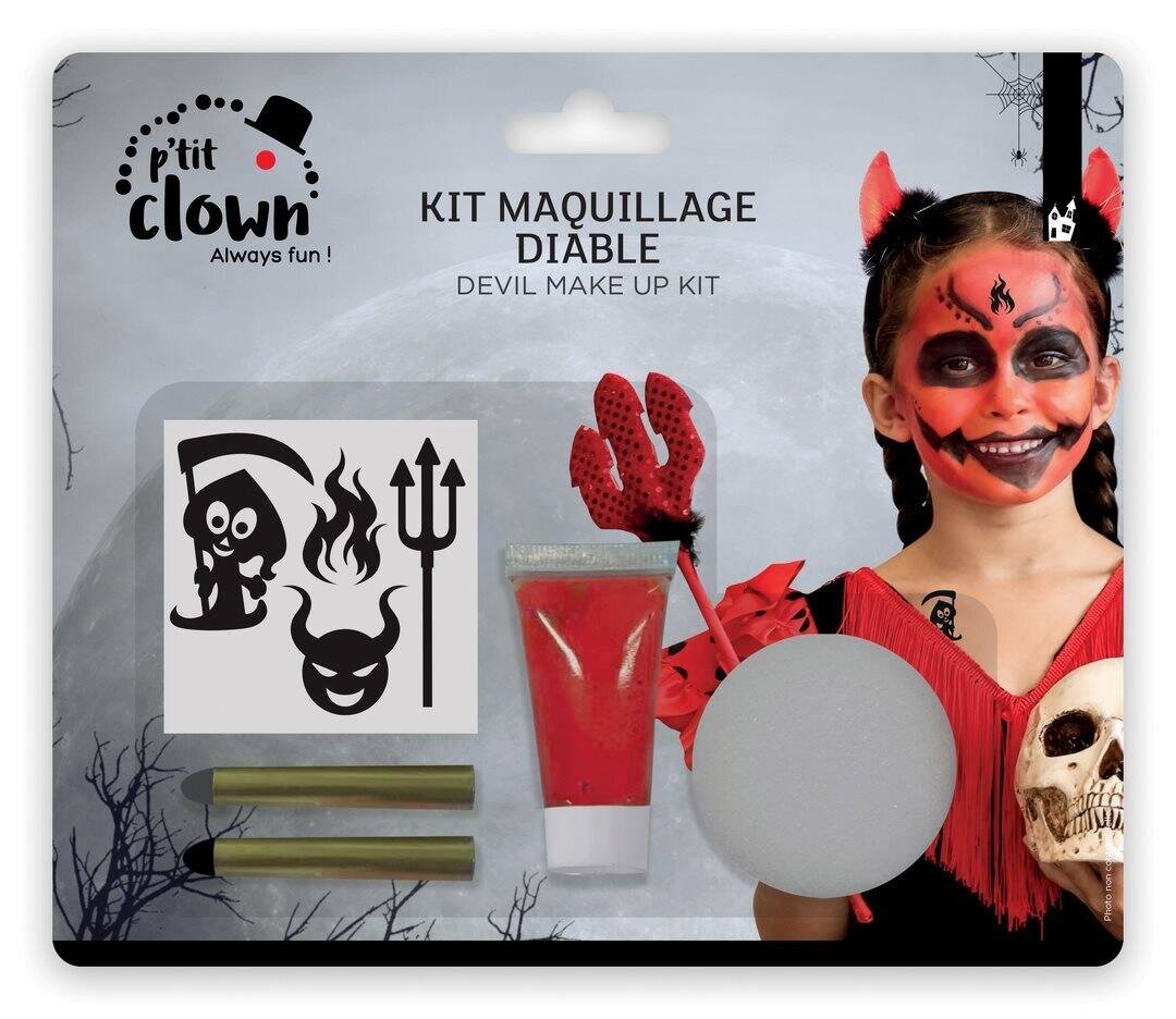 Teufel Schminkset für Kinder, Halloween Make-up