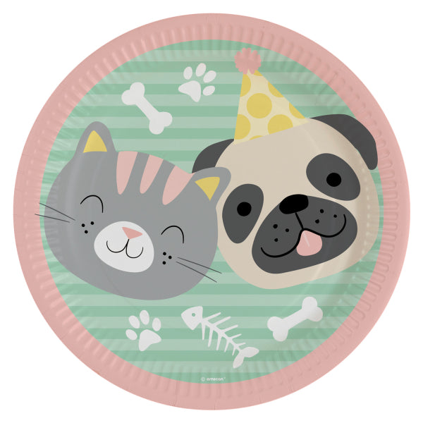 Party Teller Katze & Hund Geburtstag, Haustiere, 8er Pack kinderparties-shop