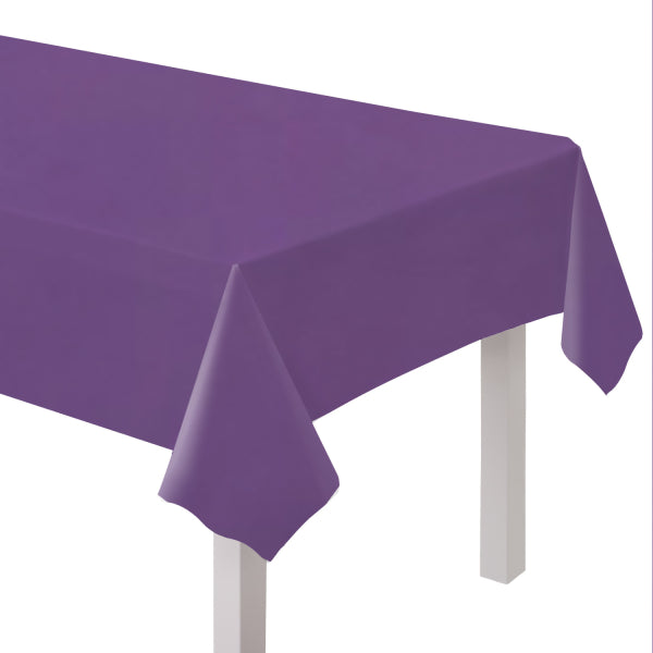 Tischdecke, unifarben violett, 1.37 x 2.74 m, Folie, abwaschbar kinderparties-shop
