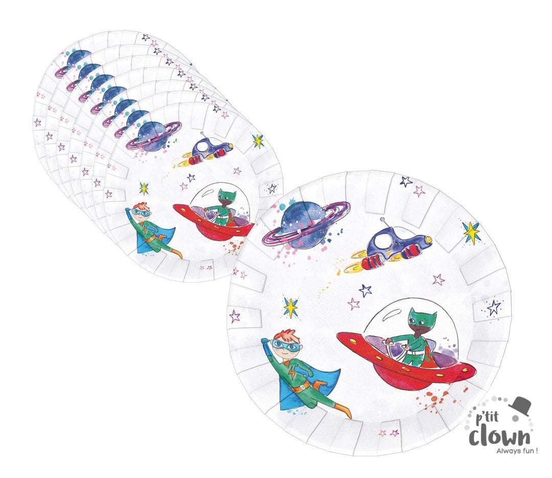 Party Teller Superhelden, 23 cm, 8er Pack kinderparties-shop