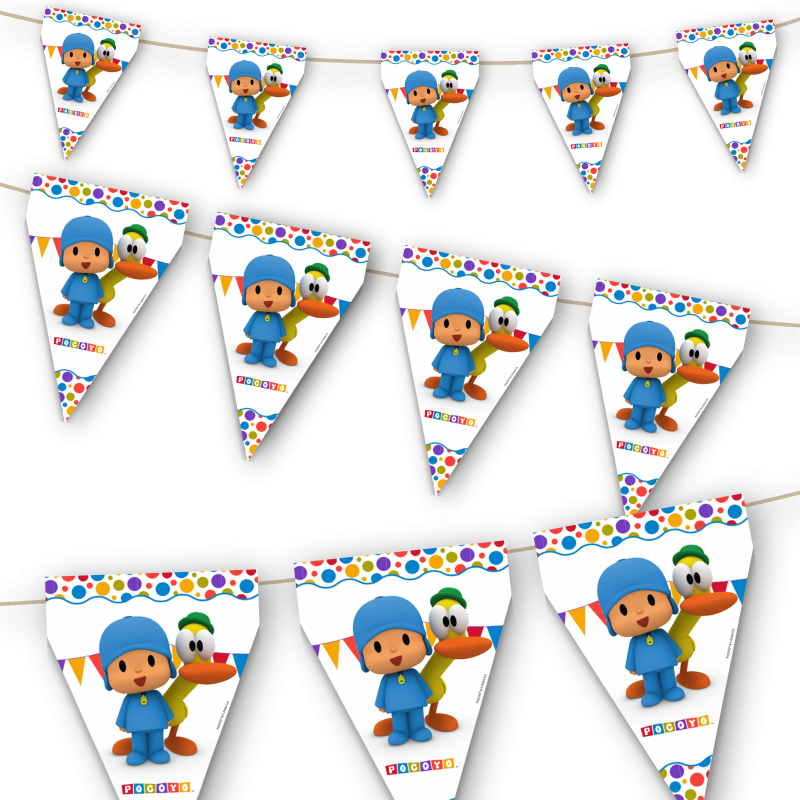 Pocoyo-Wimpelkette-Kindergeburtstag-Party-Deko