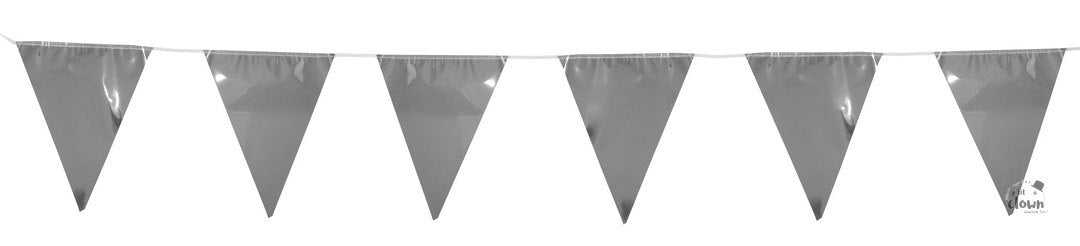 Wimpelkette metallic silber, 3.6m kinderparties-shop