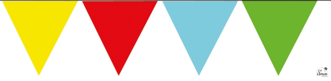 Wimpelkette bunte Wimpel, Folie, 10 m kinderparties-shop