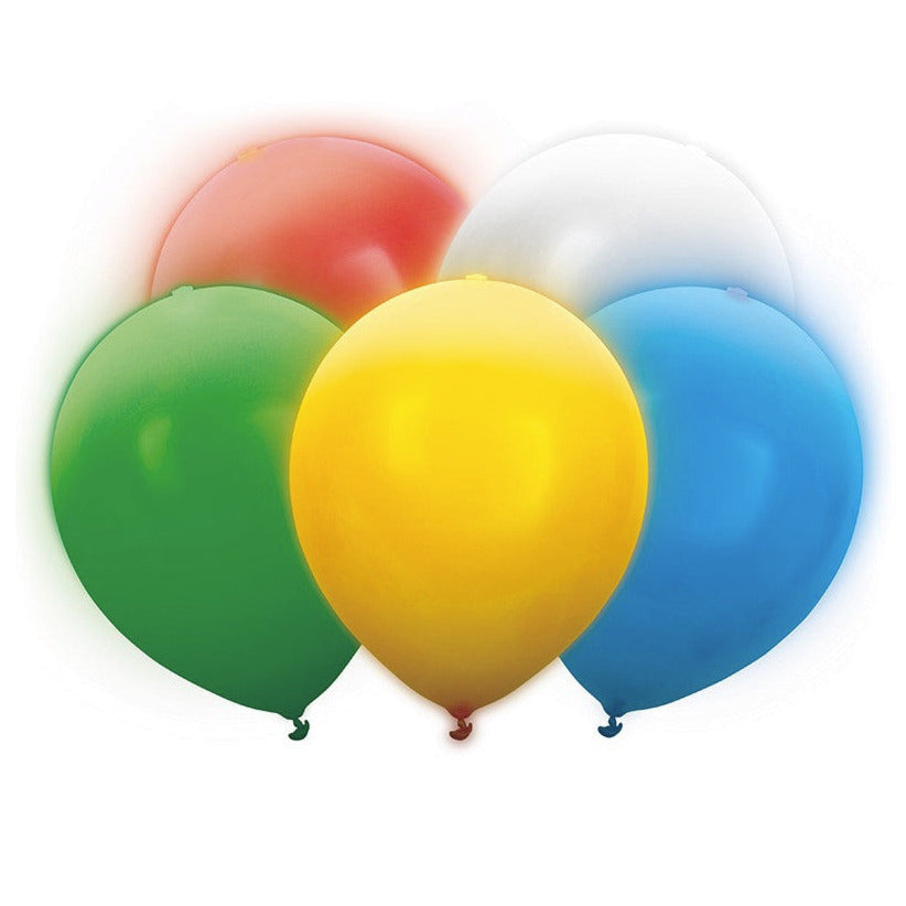 Leuchtende LED Luftballons, bunt Mix, Eco, 30 cm, 5er Pack