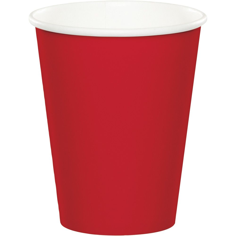 Partybecher, unifarben rot, Pappe, 8er