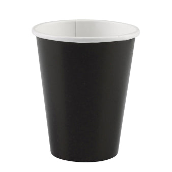 Partybecher, unifarben schwarz, Pappe, 8er Pack