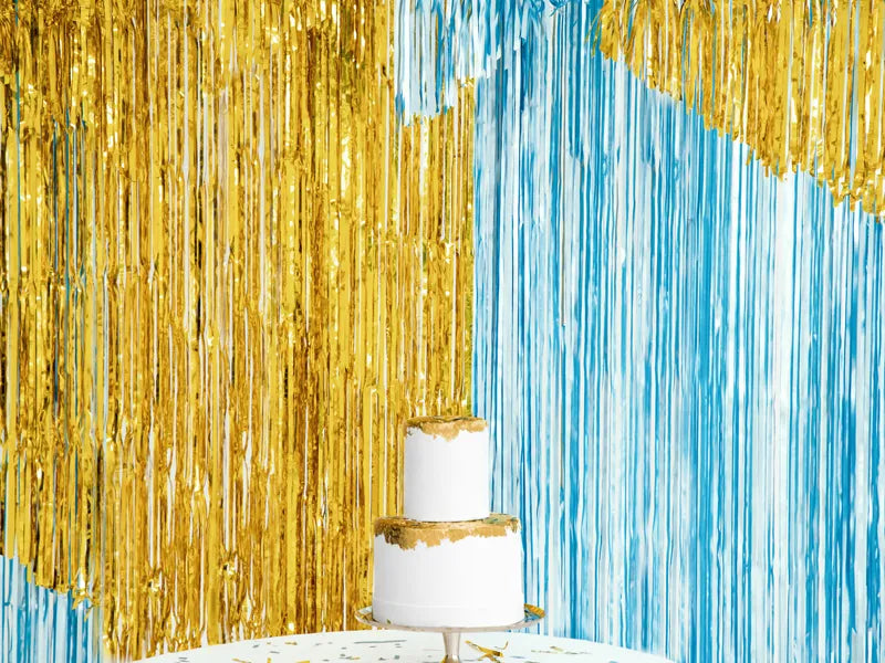 Vorhang gold, Backdrop, 2.5x0.9 m kinderparties-shop
