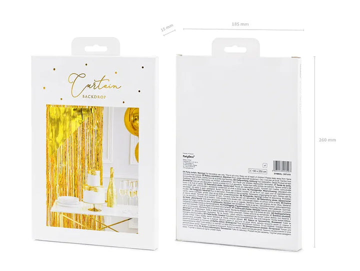Vorhang gold, Backdrop, 2.5x0.9 m kinderparties-shop