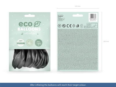 Luftballons, schwarz metallisiert, Eco, 30 cm, 10er Pack