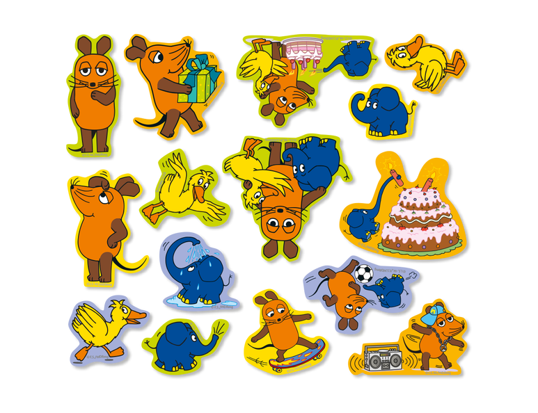 Die Maus XXL Konfetti, 45 tlg., 3 x 15 Motive kinderparties-shop