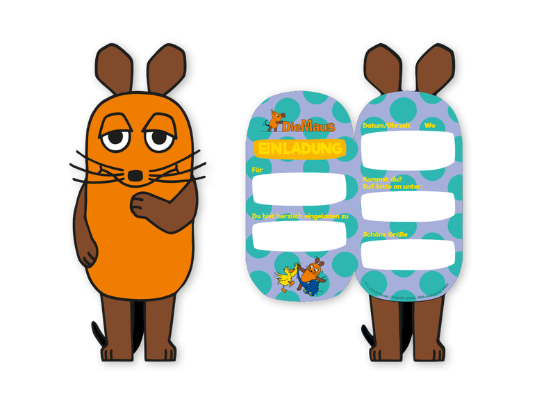 Einladung Die Sendung mit der Maus, 8er Pack kinderparties-shop