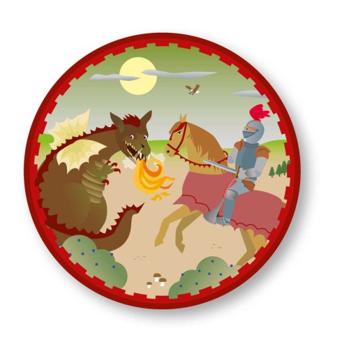 Tortenaufleger Drachen & Ritter, 20 cm, Esspapier kinderparties-shop