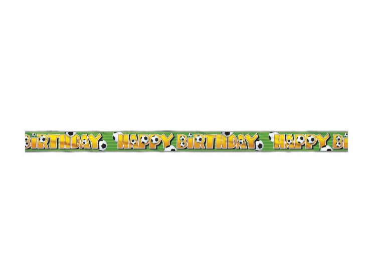 Fussball Banner Happy Birthday, Kunststoff, 3.6 m lang
