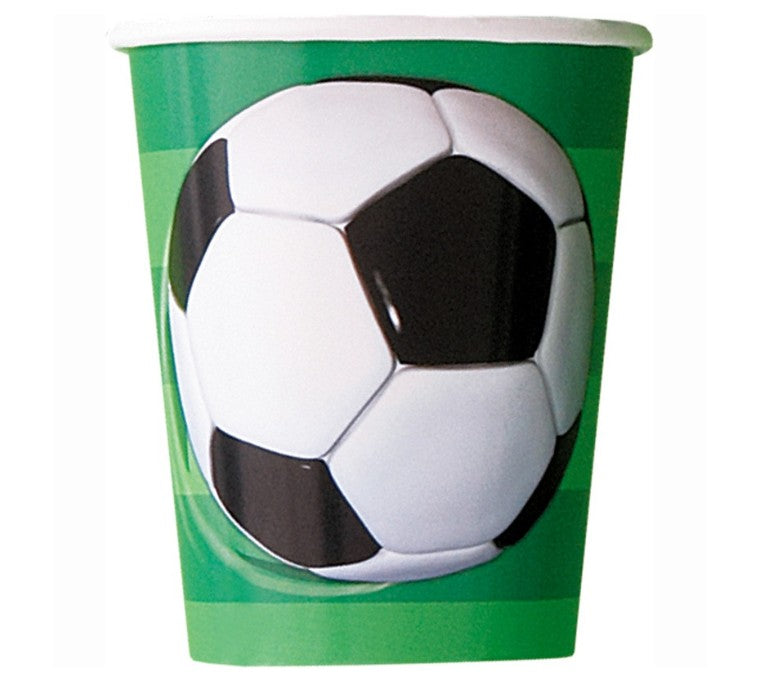 Party Becher 3D Soccer, Fussball Party, 8er Pack