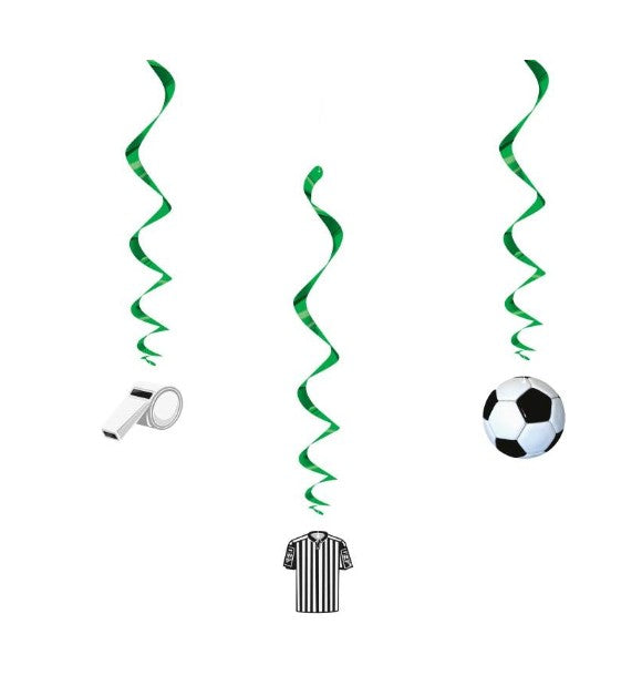 Hänge Deko 3D Soccer, Fussball Party, 66 cm, 3er Pack
