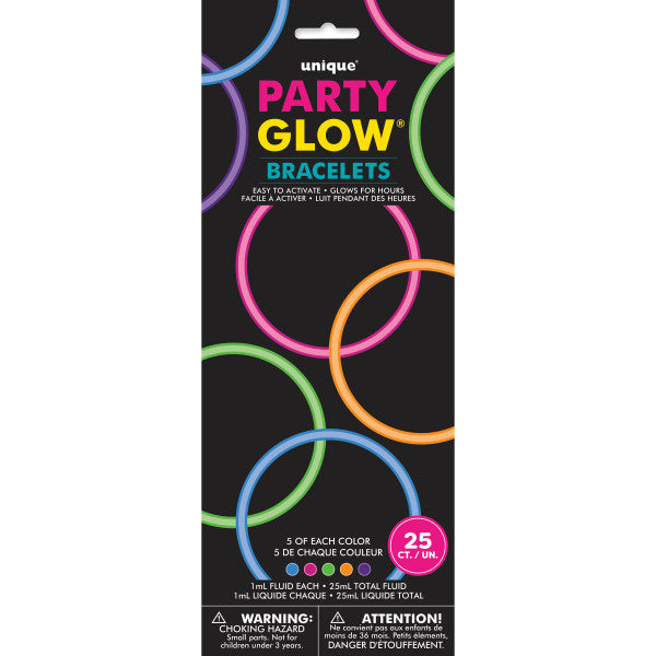 Partyspass: Knicklicht Armreifen, Glow in the dark, Farben-Mix, 4er, 10er oder 25er Pack