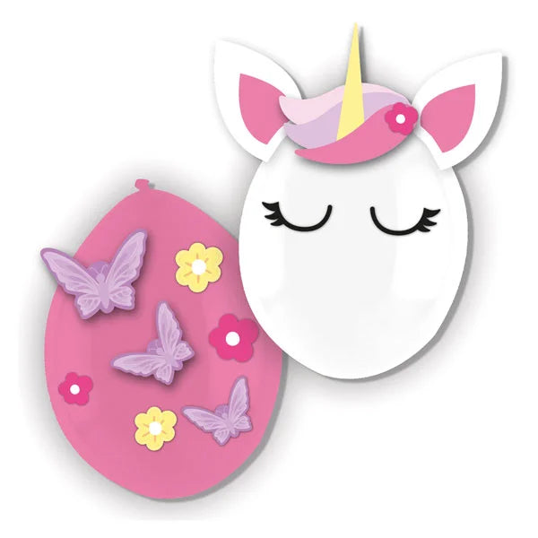 Luftballons Einhorn und Prinzessin mit Papp-Elementen, 3er Pack