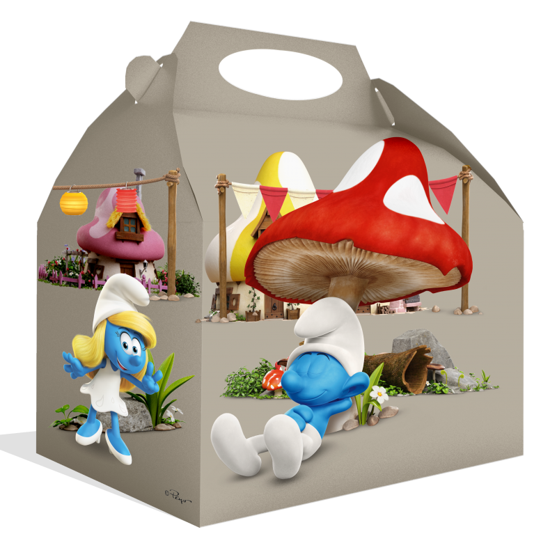 Schlümpfe-Mitgebselbox-/-Snackbox-Kindergeburtstag-Party-Deko