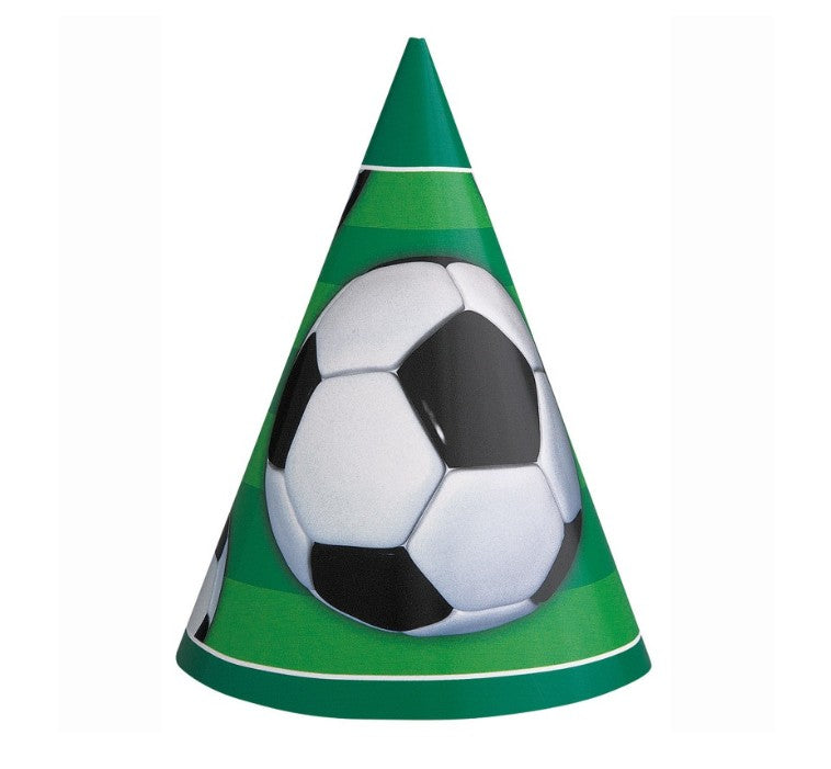 Party-Hütchen 3D Soccer, Fussball Party, 8er Pack