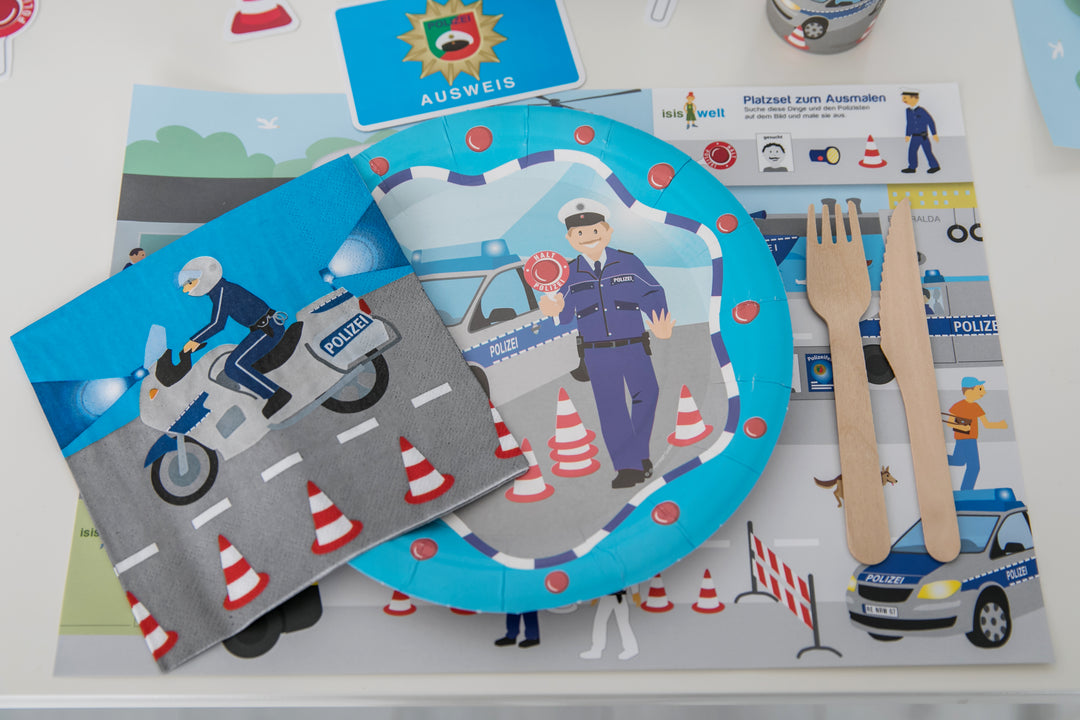 Servietten Polizei, 20 Stk., 33cm x 33cm kinderparties-shop
