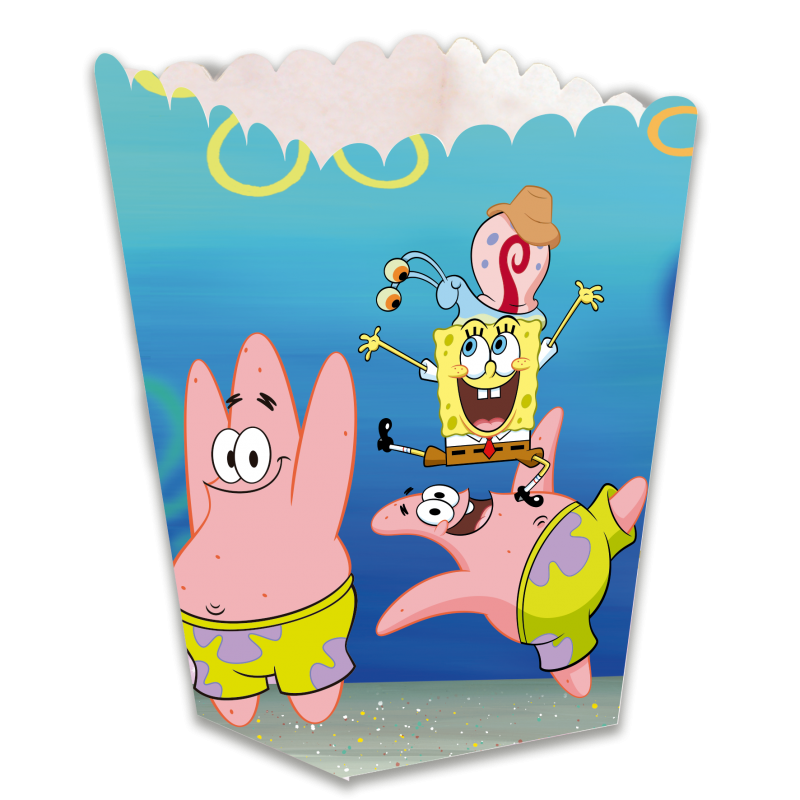 Sponge-Bob-Popcorn-Box-/-Snackbox-Kindergeburtstag-Party-Deko